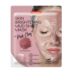 PUREDERM maska do twarzy w płacie Skin Brightening Mud Sheet Pink Clay 15g