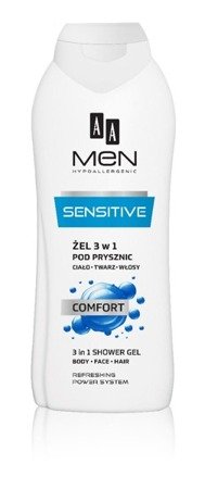AA Men Sensitive żel pod prysznic Comfort 3w1 400ml
