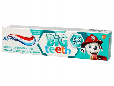 AQUAFRESH Big Teeth pasta do zębów dla dzieci 6-8 lat Psi Patrol 50ml