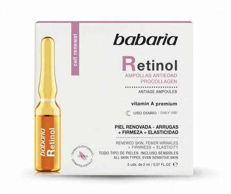 BABARIA Retinol ampułki do twarzy przeciwstarzeniowe 5x2ml 