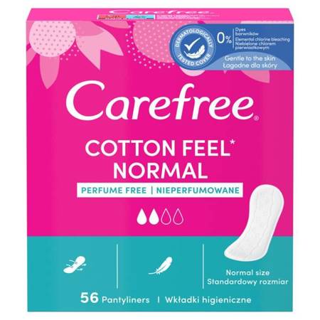 CAREFREE Cotton Feel wkładki higieniczne nieperfumowane 56szt