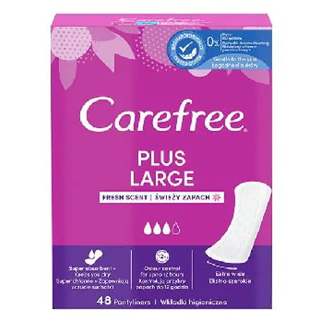 CAREFREE Plus Large wkładki higieniczne Fresh Scent 48szt