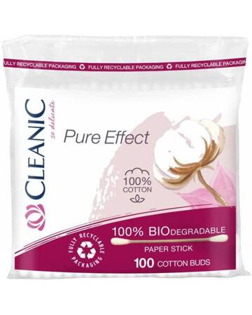 CLEANIC Pure Effect biodegradowalne patyczki higieniczne w folii 100szt