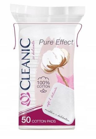 CLEANIC Pure Effect płatki kosmetyczne kwadratowe 50szt