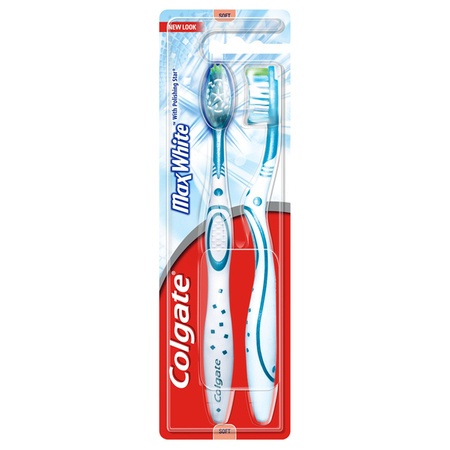 COLGATE MAXWHITE szczoteczka do zębów Soft 1+1 