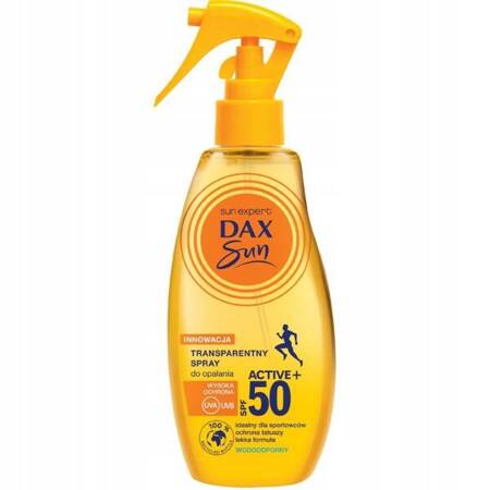 DAX Sun spray do opalania transparentny Active+ SPF50 200ml 