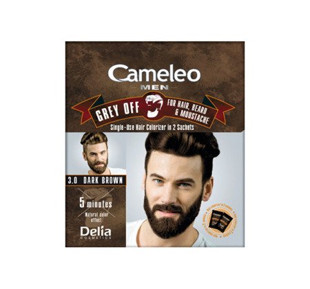DELIA Cameleo Men Frey Off farba do włosów, wąsów i brody w saszetce 3,0 Dark Brown 2x15ml