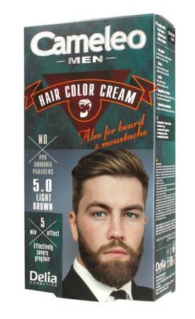 DELIA Cameleo Men Hair Color Cream farba do brody i wąsów 5.0 Light Brown 30ml