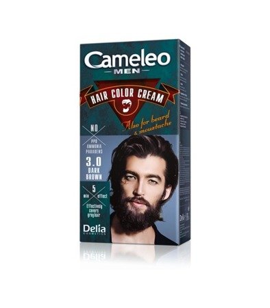 DELIA Cameleo Men farba do brody i wąsów 3.0 Dark brown 30ml