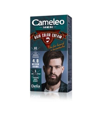DELIA Cameleo Men farba do brody i wąsów 4.0 Medium Brown 30ml