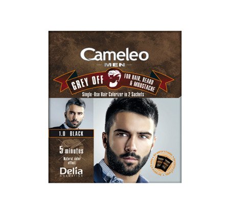 DELIA Cameleo Men farba do włosów, wąsów i brody w saszetce 1,0 Black 2x15ml