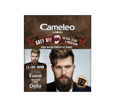 DELIA Cameleo Men farba do włosów, wąsów i brody w saszetce 5,0 Light Brown 2x15ml