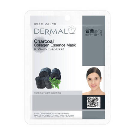 DERMAL Collagen Essence Mask maska do twarzy w płacie Charcoal