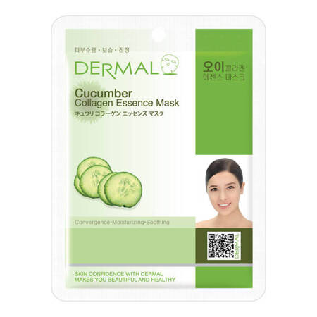 DERMAL Collagen Essence Mask maska do twarzy w płacie Cucumber