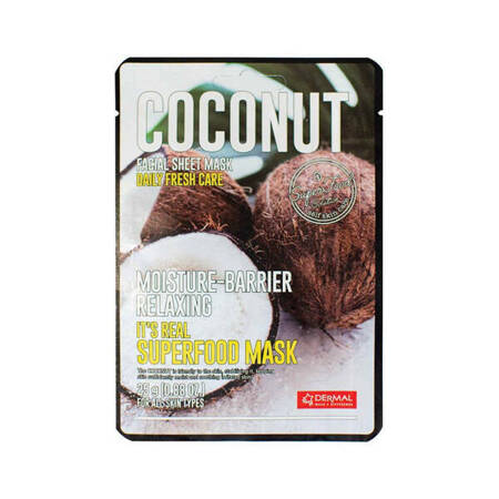 DERMAL Its Real Superfood Mask maska do twarzy Coconut 25g 