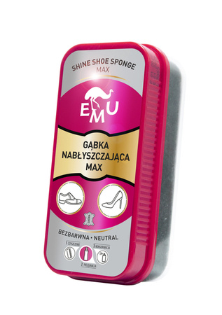 EMU Shine Shoe Sponge gąbka do butów z pastą nabłyszczająca Max bezbarwna 