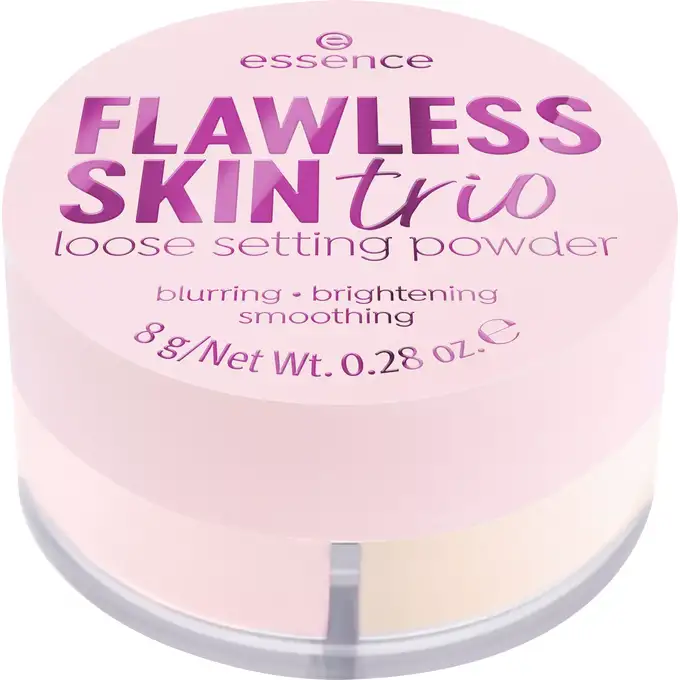 ESSENCE Flawless Skin Trio puder do twarzy sypki korygujący koloryt 10 8g 