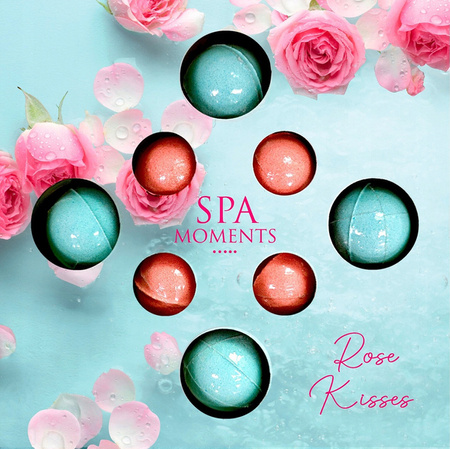 ESTETICA Spa Moments zestaw kul do kąpieli 4x30g, 4x20g Rose Kisses 