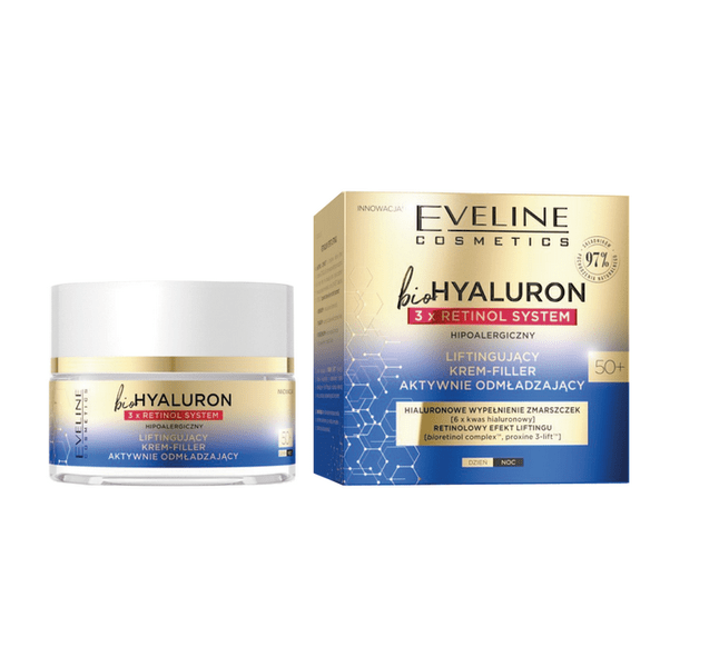 EVELINE Bio Hyaluron 3X Retinol System krem 50+ 50ml