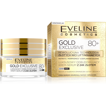 EVELINE Gold Exlusive 80+ krem-serum odbudowujące 50ml TERMIN 10-2024