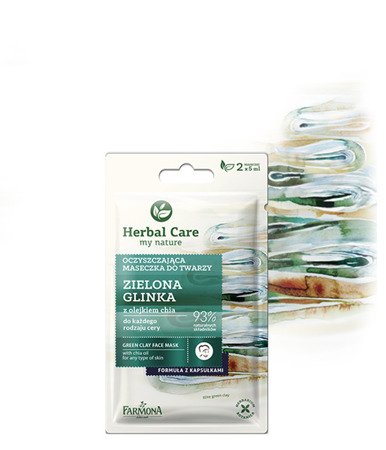 FARMONA Herbal Care oczyszczająca maseczka do twarzy Zielona Glinka 2x5ml