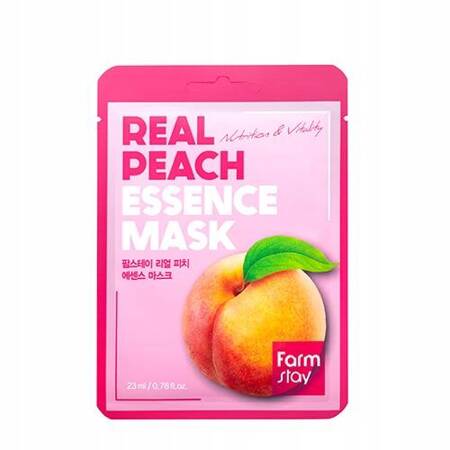 FARMSTAY Real Essence Mask maska do twarzy w płacie Peach 23ml 