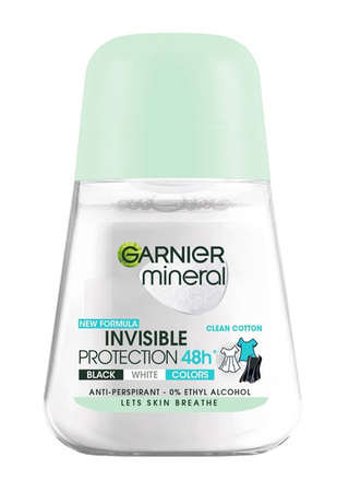 GARNIER Mineral Invisible roll on Clean Cotton 50ml