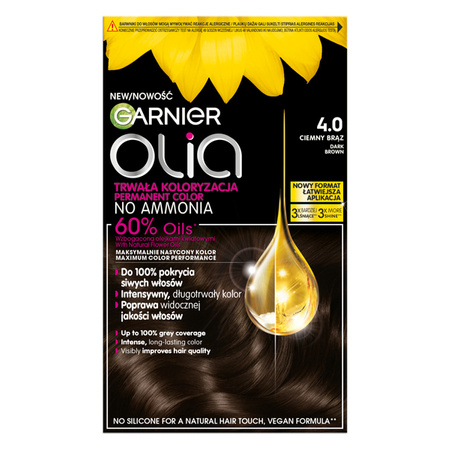 GARNIER Olia New farba do włosów 4.0 Ciemny Brąz 