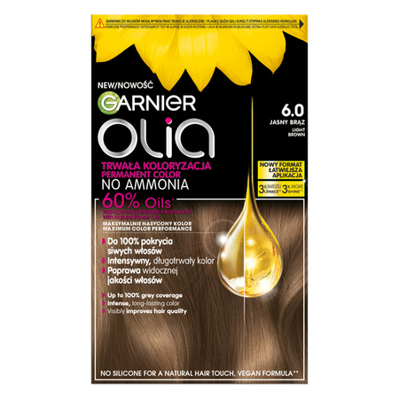 GARNIER Olia New farba do włosów 6.0 Jasny Brąz 