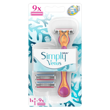 GILLETTE Simply Venus golarka + wkład 9szt 