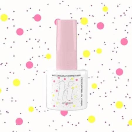 HI HYBRID Lakier hybrydowy 145 White Chocolate Confetti 5ml TERMIN 03-2025