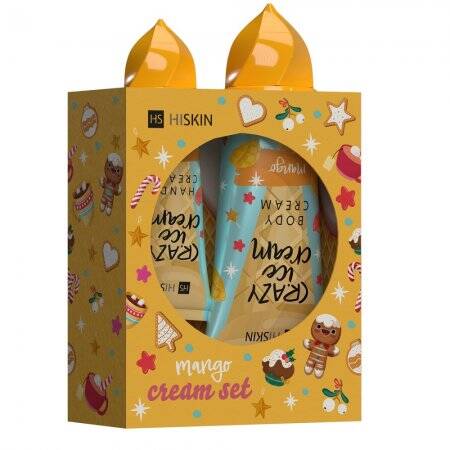 HISKIN Crazy Ice Cream zestaw do ciała (balsam 200ml + krem do rąk 50ml) Mango