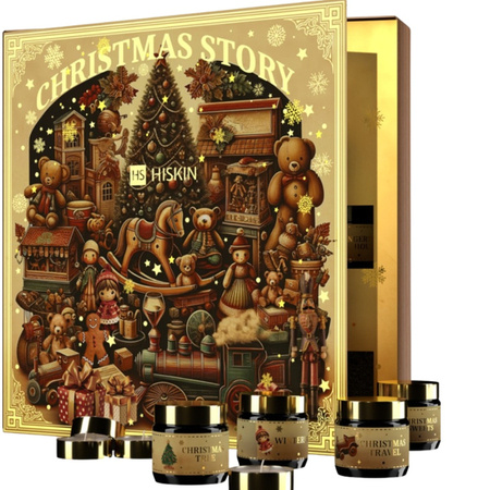 HISKIN Merry Christmas kalendarz adwentowy świece 12x15ml, 12x30ml Bajkowa Księga