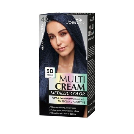 JOANNA Multi Cream Metalic Color farba do włosów Efekt 5D 42.5 Granatowa Czerń