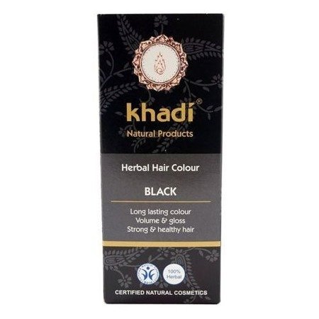 KHADI Indyjska ziołowa farba do włosów Czarna 100g