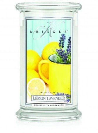 KRINGLE CANDLE Lemon Lavender świeca zapachowa duży słoik 623g