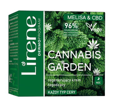 LIRENE Cannabis Garden Melisa&CBD regenerujący krem łagodzący na dzień 50ml