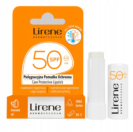 LIRENE Care Protective Lipstick pomadka ochronna Almond Oil SPF50 4,6g 