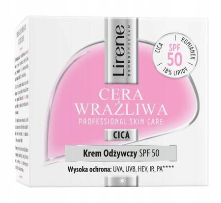 LIRENE Cera Wrażliwa krem do twarzy odżywczy SPF50 50ml 