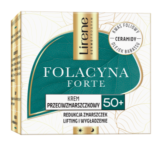 LIRENE Folacyna Forte krem do twarzy 50+ przeciwzmarszczkowy Ceramdidy 50ml