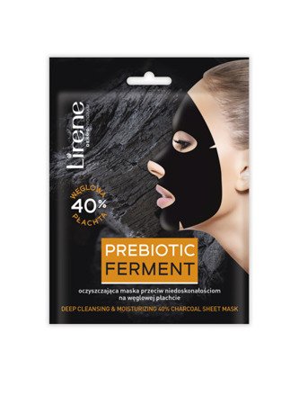 LIRENE Prebiotic Ferment oczyszczająca maska przeciw niedoskonałościom w węglowej płachcie