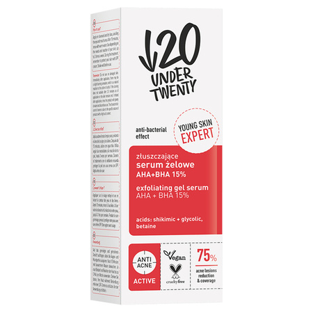 LIRENE U20 złuszczające serum żelowe AHA+BHA 15% 30ml