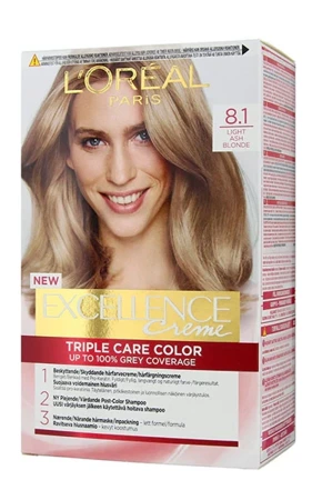 LOREAL Excellence Creme New farba do włosów 8.1 Jasny Popielaty Blond 