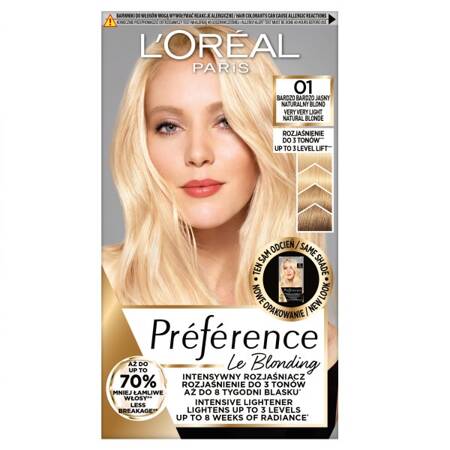 LOREAL Preference 01 Bardzo Bardzo Jasny Naturalny Blond