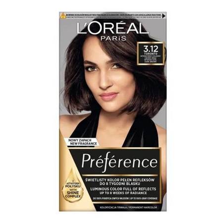 L'OREAL Preference farba do włosów 3.12 Intensywny Chłodny Ciemny Brąz