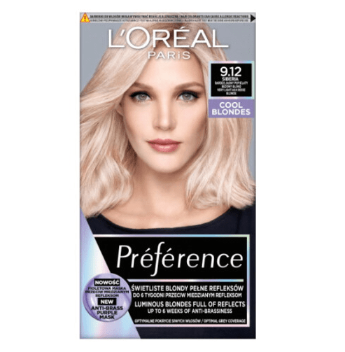 LOREAL Preference farba do włosów 9.12 Bardzo Jasny Popielaty Beżowy Blond