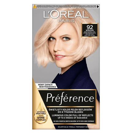 LOREAL Preference farba do włosów 92 Warsaw Bardzo Bardzo Jasny Beżowo-Perłowy Blond