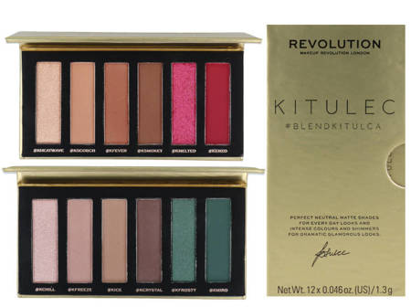 MAKEUP REVOLUTION Kitulec zestaw 2 x paletka cieni 12x1,3g