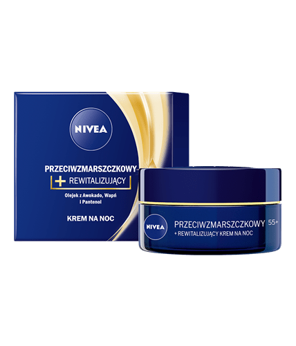 NIVEA 55+ Przeciwzmarszczkowy + Rewitalizujący krem na noc 50ml