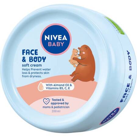 NIVEA Baby Nowa Formuła krem do twarzy i ciała Face & Body Soft Cream 200ml